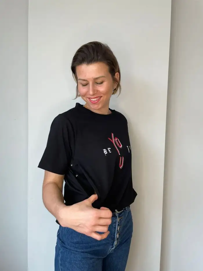 Tricou cu fermoare ascunse beYOUtiful - S - BEAUTIFUL