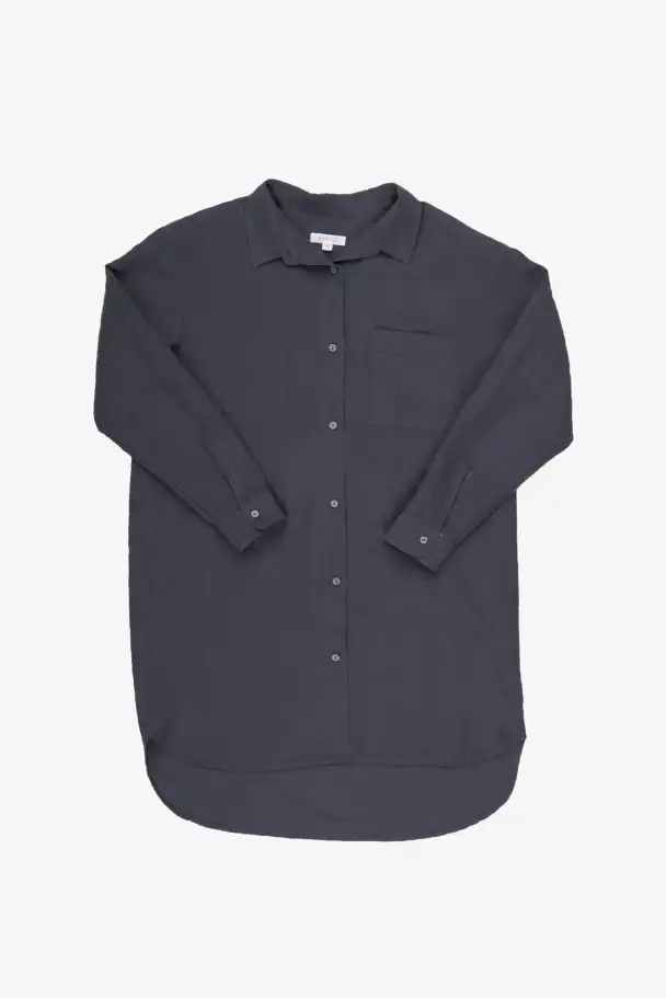 Rochie cămașă din in Anthracite L
