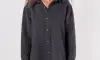 Rochie cămașă din in Anthracite L