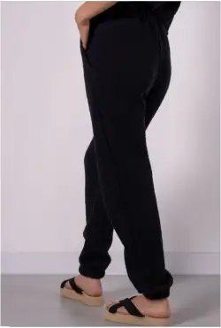 Pantalon Damă de Muselină Lejeri cu Talie Elastică Black S