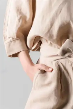 Pantaloni In și Bumbac Talie Lejeră Dama- Nugat XS