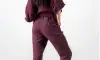 Pantaloni In și Bumbac Talie Lejeră Dama- Wine XL
