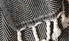 Pătura din lână - Wool Herringbone Black